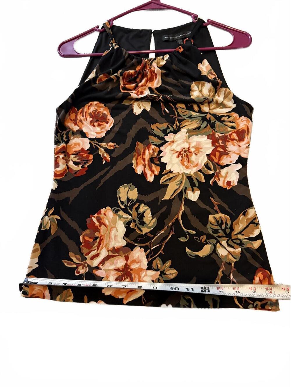 White House Black Market Floral Halter Neck Sleeveless Top